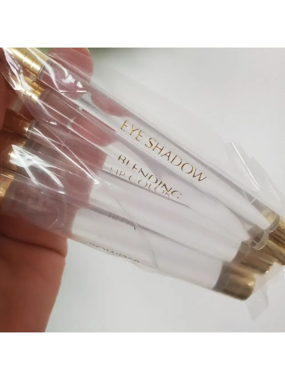 Vintage Mary Kay Brush Set 5 Piece Clear Gold New